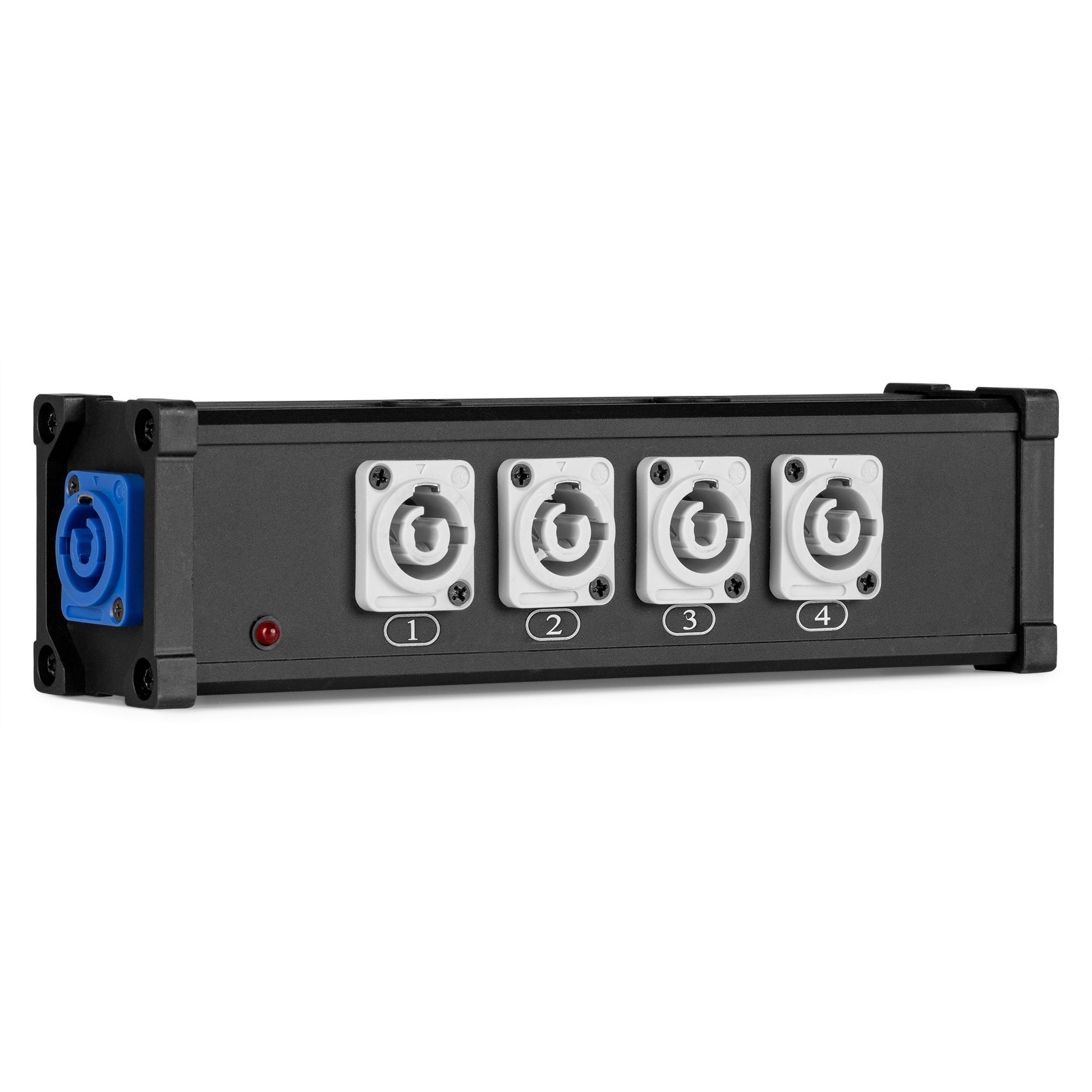 PD-Connex PSB25 – Schaltzwischenstecker, 1× Powercon In / 5× Powercon Out, 5 Schalter, Schwarz