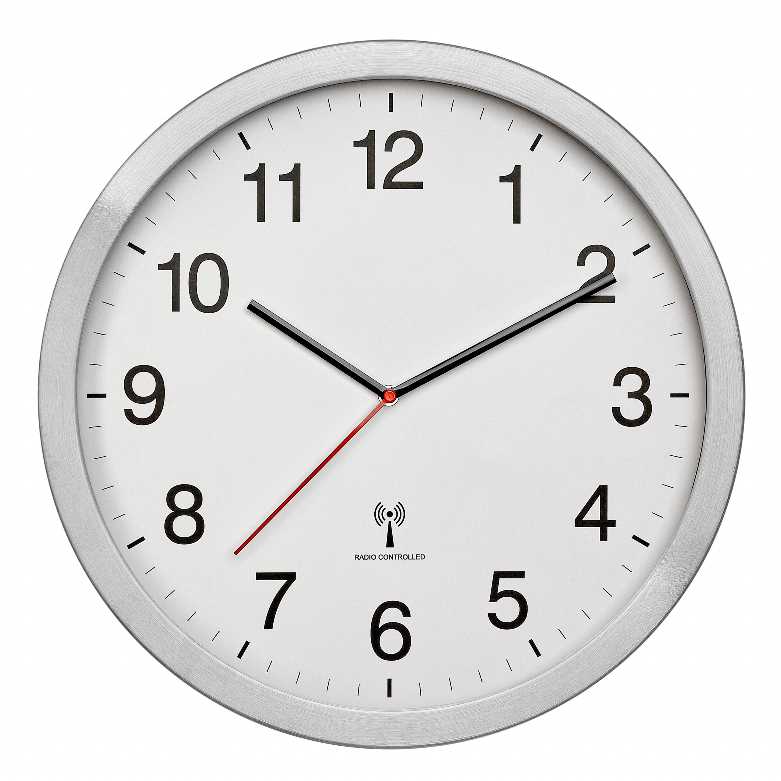 TFA-Dostmann TFA Dostmann Wanduhr – Funk, analog, Ø 40 cm, Silber, Metall/Glas