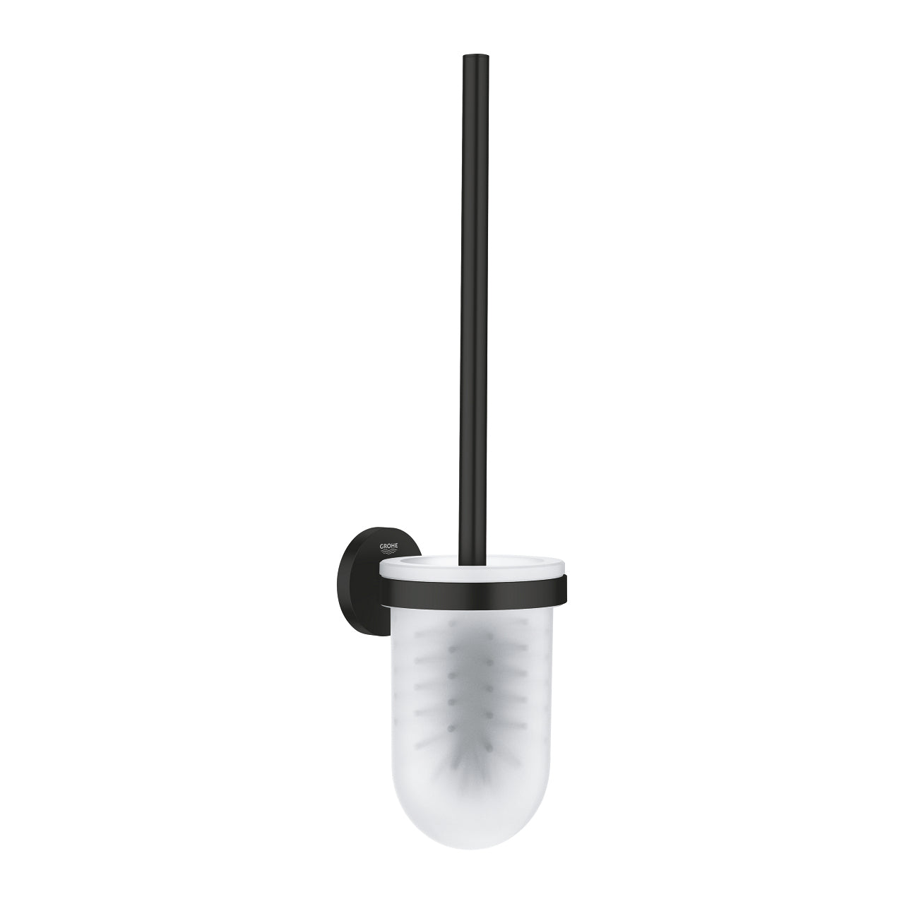 GROHE WC-Bürstenset – Glas, Schwarz, Wandmontiert, H 39,8 cm, Ø 12,1 cm