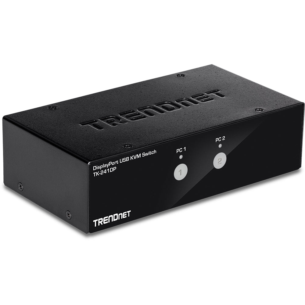 Trendnet TK-241DP – 2-Port DP KVM-Switch – 4K/60 Hz, USB 2.0-Hub, Audio