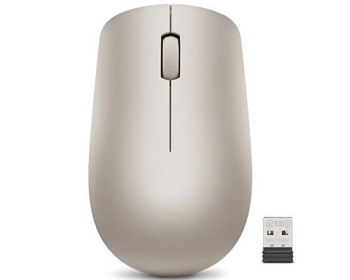 Lenovo 530 – Maus – Kabellos (2,4 GHz), 1200 DPI, beidhändig, Mandel