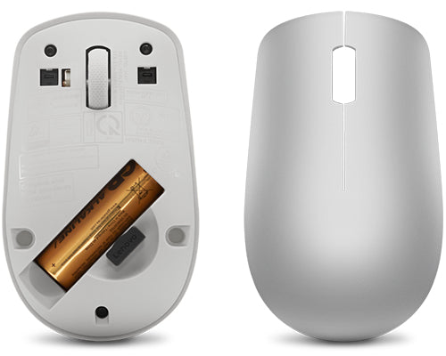 Lenovo 530 – Maus – Kabellos (2,4 GHz), 1200 DPI, beidhändig, Grau/Platin