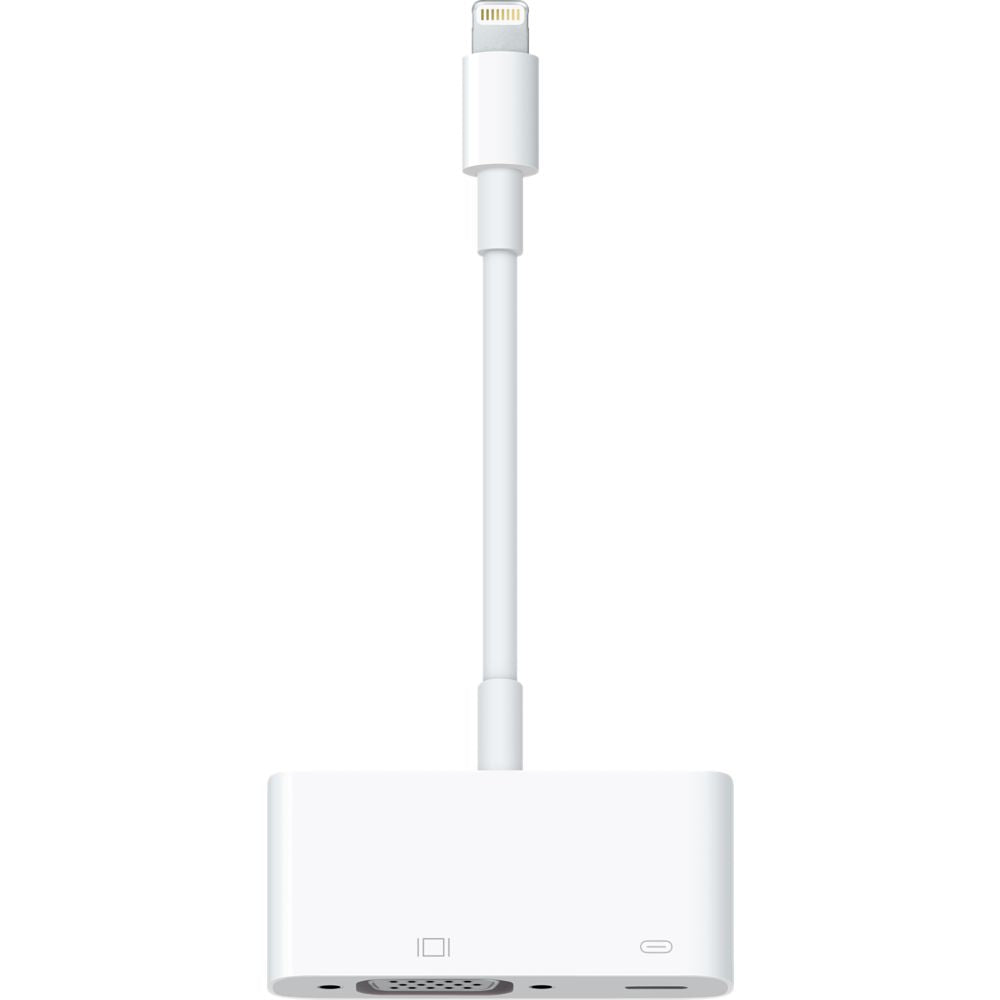 Apple MD825ZM/A Adapter Lightning zu VGA – VGA (D-Sub), goldbeschichtete Kontakte, für iPad/mini/iPhone, Weiss