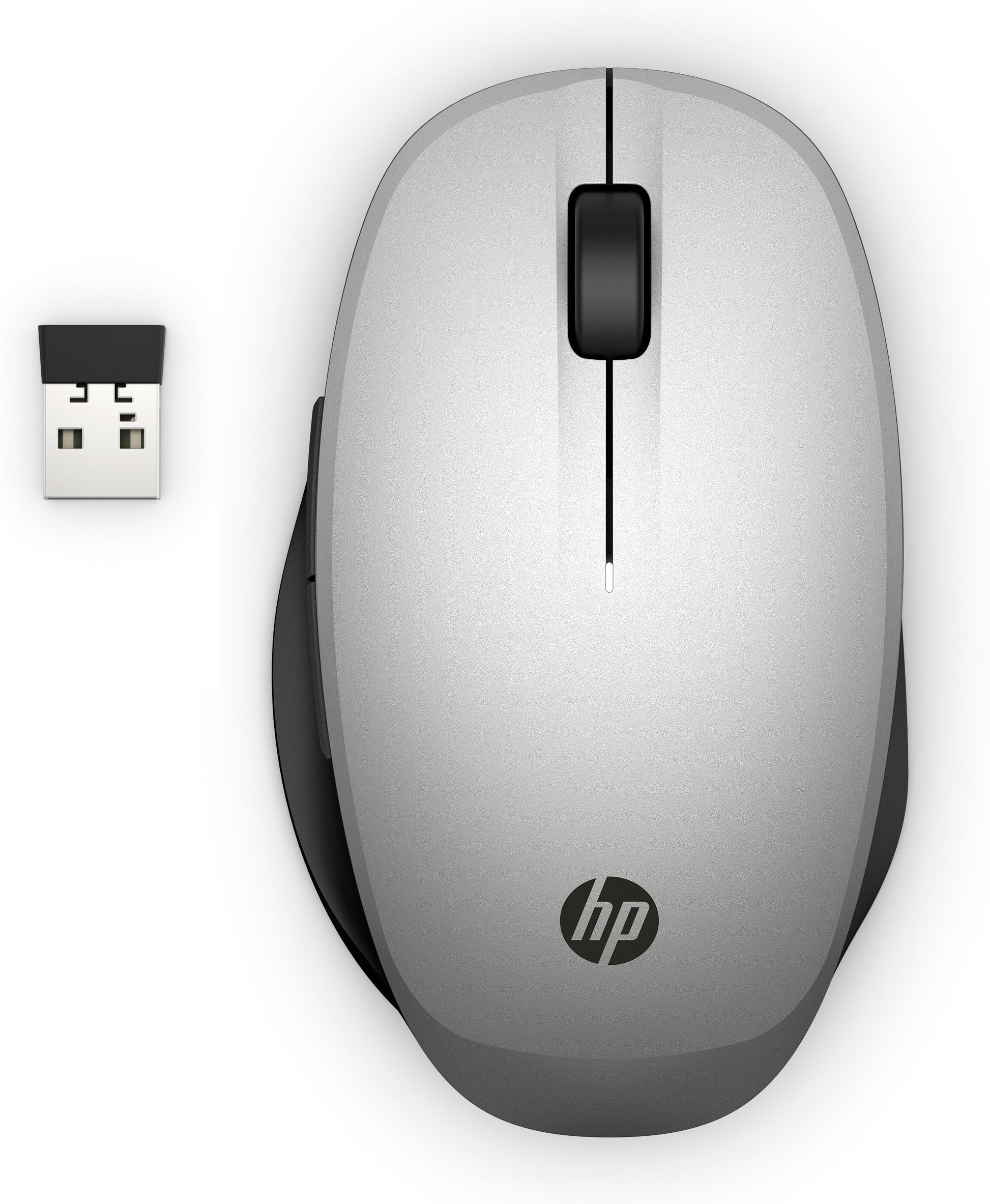 HP Dual Mode Maus – Maus – Kabellos (Bluetooth/2,4 GHz), Beidhändig, Schwarz