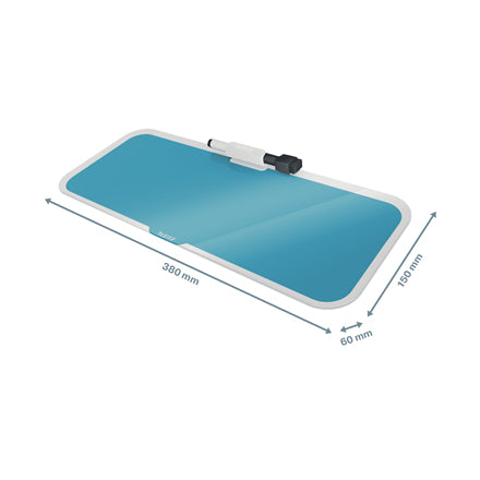 Leitz Glasboard – Blau, Rahmenlos – 38 × 15 cm