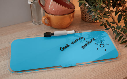 Leitz Glasboard – Blau, Rahmenlos – 38 × 15 cm