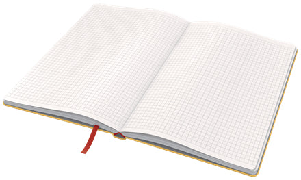 Leitz Cosy Notizbuch – A5 – kariert 5 mm – 80 Seiten – 100 g/m² – Hardcover, Gummiband – Gelb