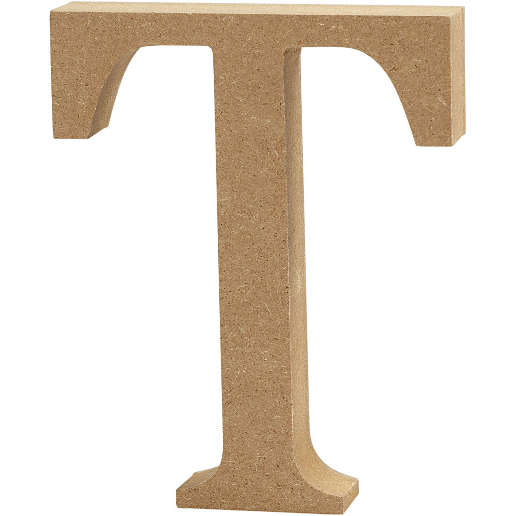 Creativ Company Holzbuchstabe T, 2 cm × 2 cm × 13 cm, Mischholz/MDF