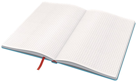Leitz Notizbuch – A5 – kariert 5 mm – 80 Seiten – 100 g/m² – Hardcover, Gummiband – blau