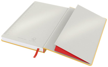 Leitz Cosy Notizbuch – A5 – kariert 5 mm – 80 Seiten – 100 g/m² – Hardcover, Gummiband – Gelb