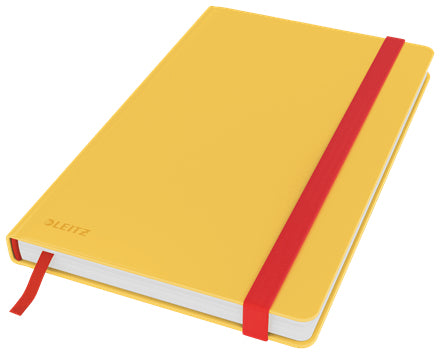 Leitz Cosy Notizbuch – A5 – kariert 5 mm – 80 Seiten – 100 g/m² – Hardcover, Gummiband – Gelb