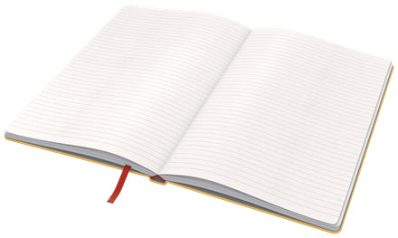 Leitz Notizbuch – A5 – Liniert 5 mm – 80 Seiten – 100 g/m² – Hardcover, Gummiband, Gelb
