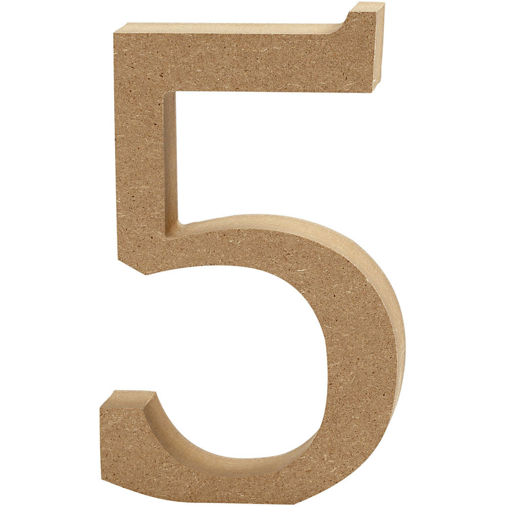 Creativ Company Holzzahl, Mischholz/MDF, Hellbraun, 2 × 13 × 13 cm, 1 Stk., Form 5
