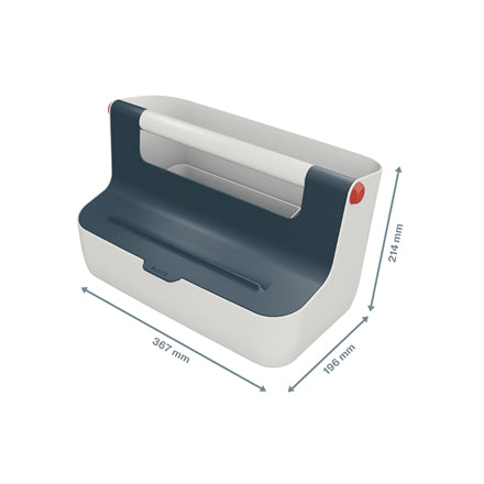 Leitz Aufbewahrungsbox 12 l – B 214 × H 196 × T 367 mm, mit Deckel, grau, ABS