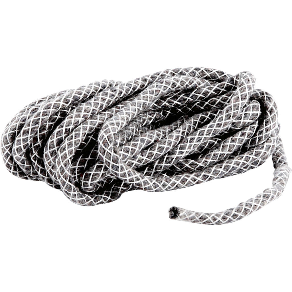 Creativ Company Kerzendocht, Grau, 5 m, 5 mm, 1 Stk.