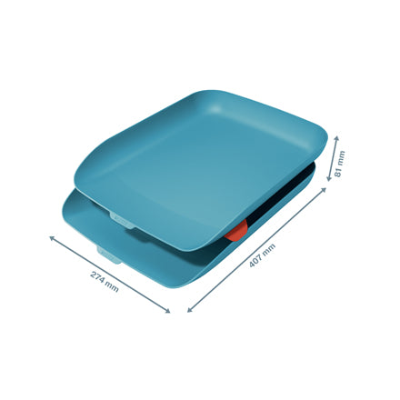 Leitz Briefkorb für A4, Polystyrol (PS), Blau, 274 × 81 × 407 mm