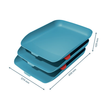 Leitz Cosy – Briefkorb für A4, Polystyrol (PS), Blau, Matt, 274 × 120 × 456 mm