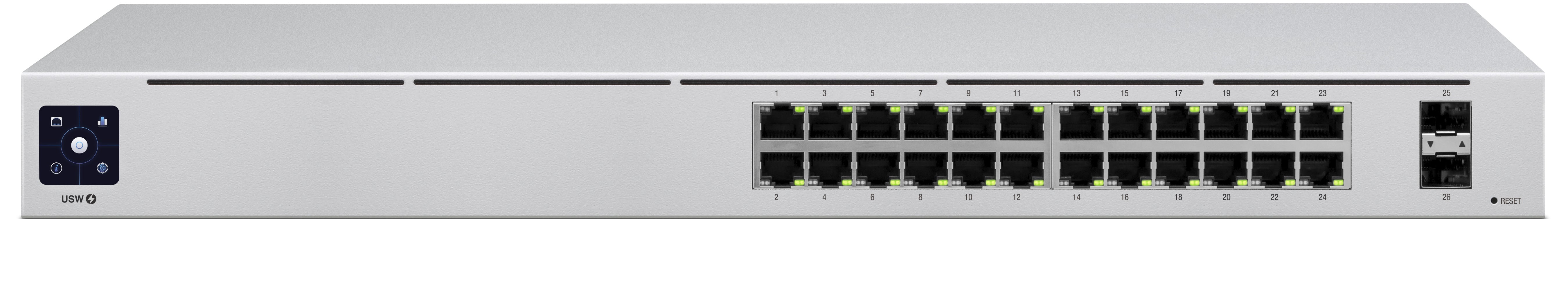 Ubiquiti USW-24 – Managed Switch – 24×GbE, 2×SFP, L2, 19" Rack