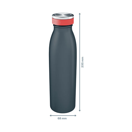 Leitz Cosy Isolierflasche 500 ml – Doppelwandig 7 h heiss/15 h kalt, Edelstahl, Schraubdeckel