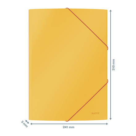 Leitz Cosy Eckspannermappe für A4 – Karton, Gelb, 3 Klappen, bis 150 Blatt
