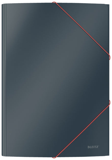 Leitz Zeichenmappe Cosy A4 – Gummiband, Karton, Grau, 3 Klappen, bis 150 Blatt