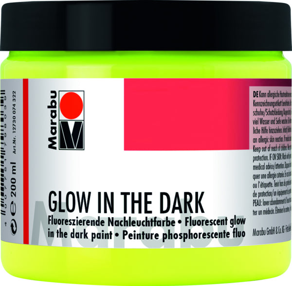 Marabu Nachtleuchtfarbe – gelb, 200 ml