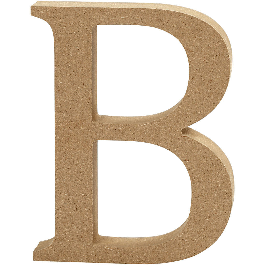 Creativ Company Holzbuchstabe, Mischholz/MDF, Hellbraun, 2 × 13 × 2 cm, 1 Stk., Form B