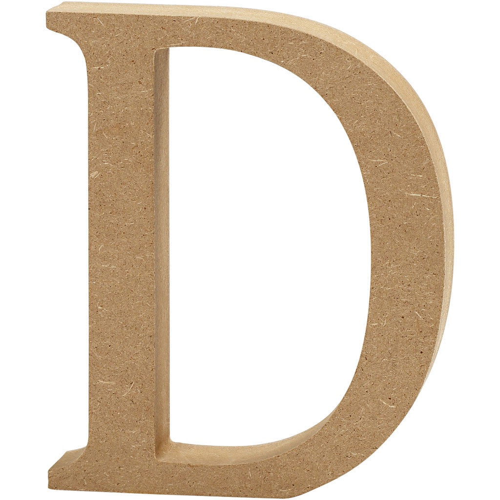 Creativ Company Holzbuchstabe, Mischholz/MDF, Form D, 2 × 13 × 2 cm, 1 Stk.