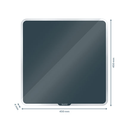 Leitz Cosy Glasboard – 45 × 45 cm, grau