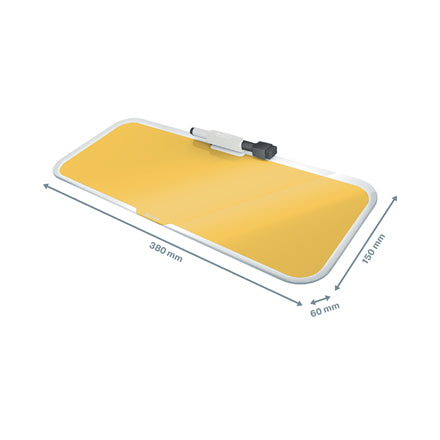 Leitz Cosy Glasboard – gelb, rahmenlos – 15 × 6 cm