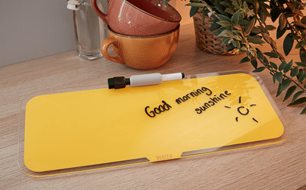 Leitz Cosy Glasboard – gelb, rahmenlos – 15 × 6 cm