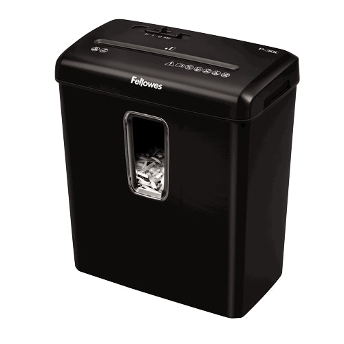 Fellowes P-30C – Aktenvernichter, DIN P-4, Partikelschnitt 4 × 34 mm, 6 Blatt, 15 l