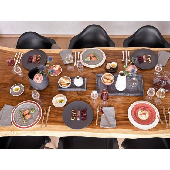 Villeroy & Boch Rock Speiseteller – Porzellan, schwarz, mikrowellengeeignet, spülmaschinenfest, 6 Stück
