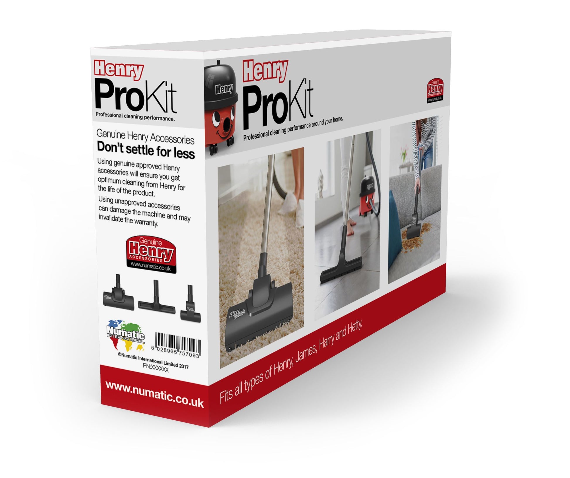 Numatic Bodendüsen-Set Henry ProKit – 3 Aufsätze, für Industriesauger, Universal