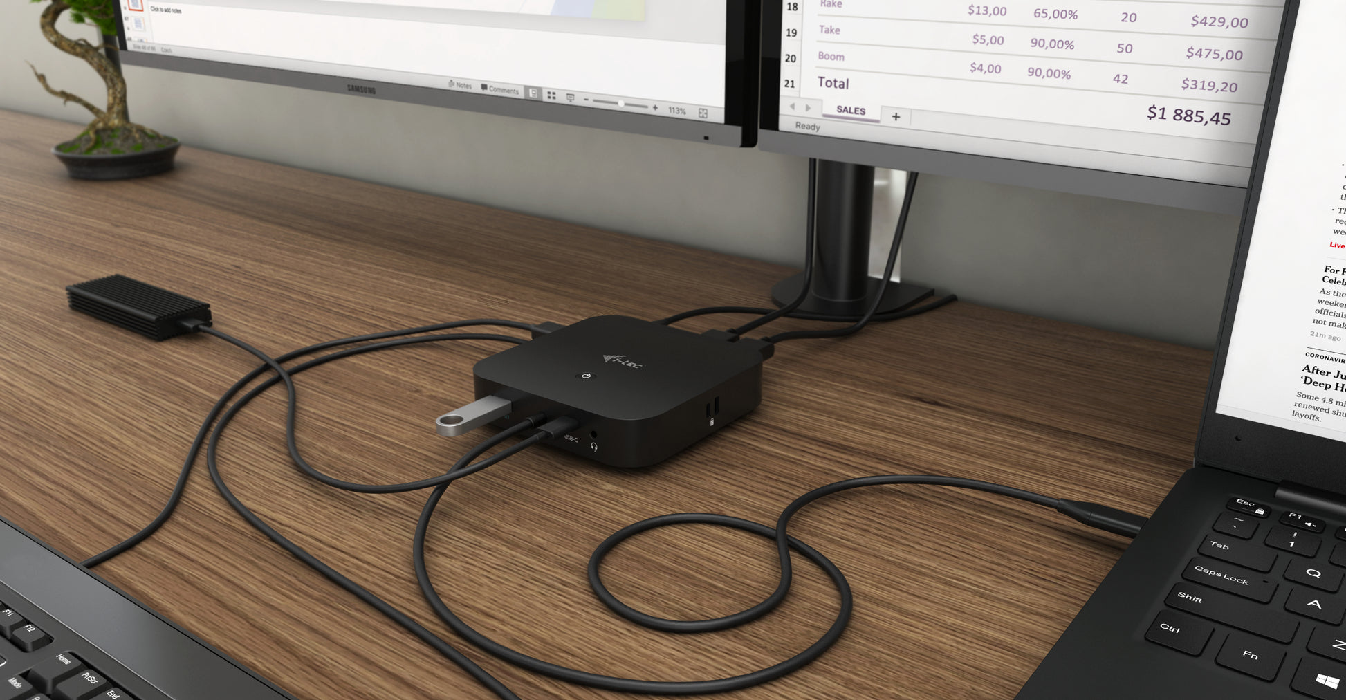 i-tec Dockingstation – USB-C, 2× DP, 5× USB-A, 100 W PD, GbE, 3,5 mm Audio, für Windows/Mac/Linux