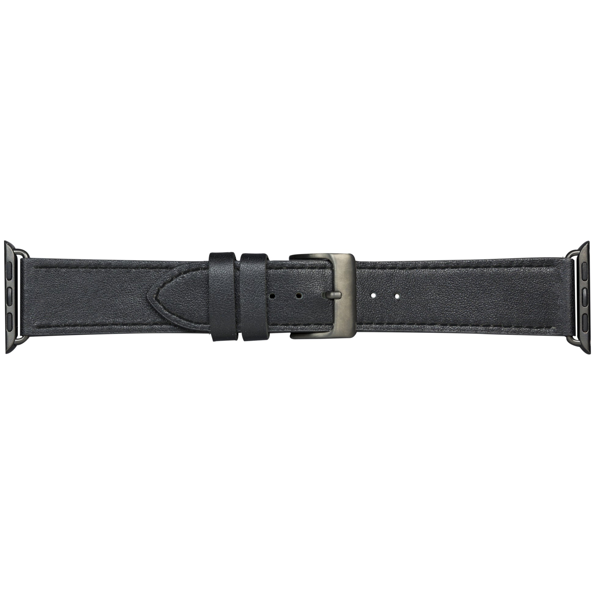 dbramante1928 Copenhagen 44 mm – Lederband Schwarz/Grau, für Apple Watch