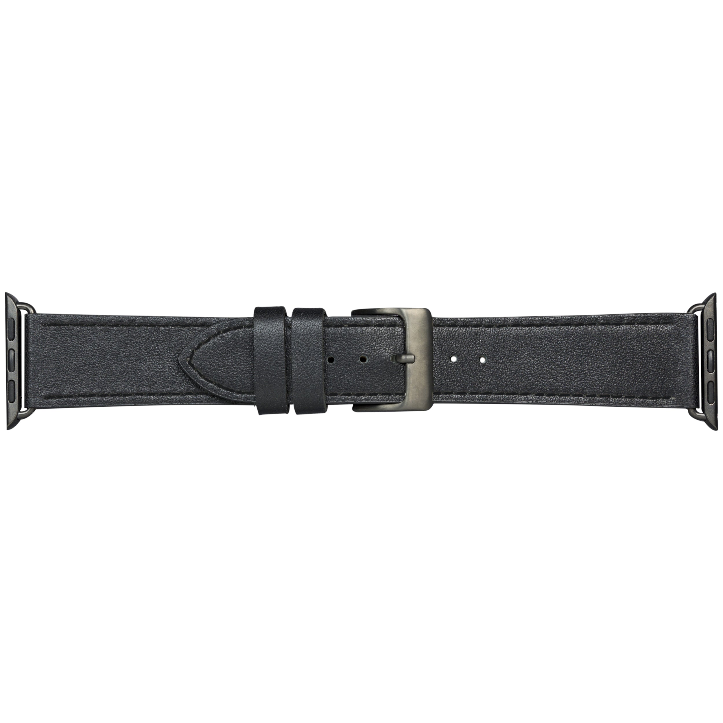dbramante1928 Copenhagen 44 mm – Lederband Schwarz/Grau, für Apple Watch