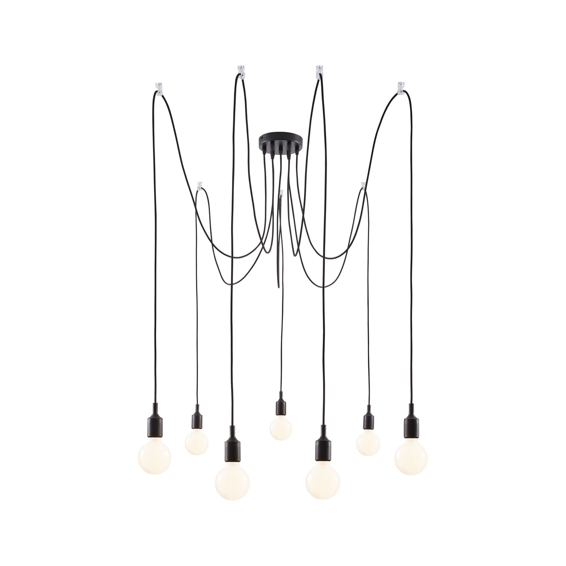 Paulmann Pendel Neordic Ketil – Ø 15 × 20 cm, 140 W, dimmbar, schwarz, 7× E27