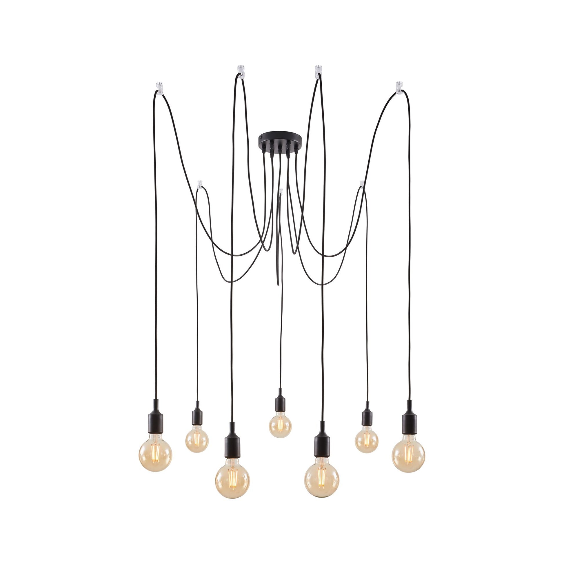 Paulmann Pendel Neordic Ketil – Ø 15 × 20 cm, 140 W, dimmbar, schwarz, 7× E27
