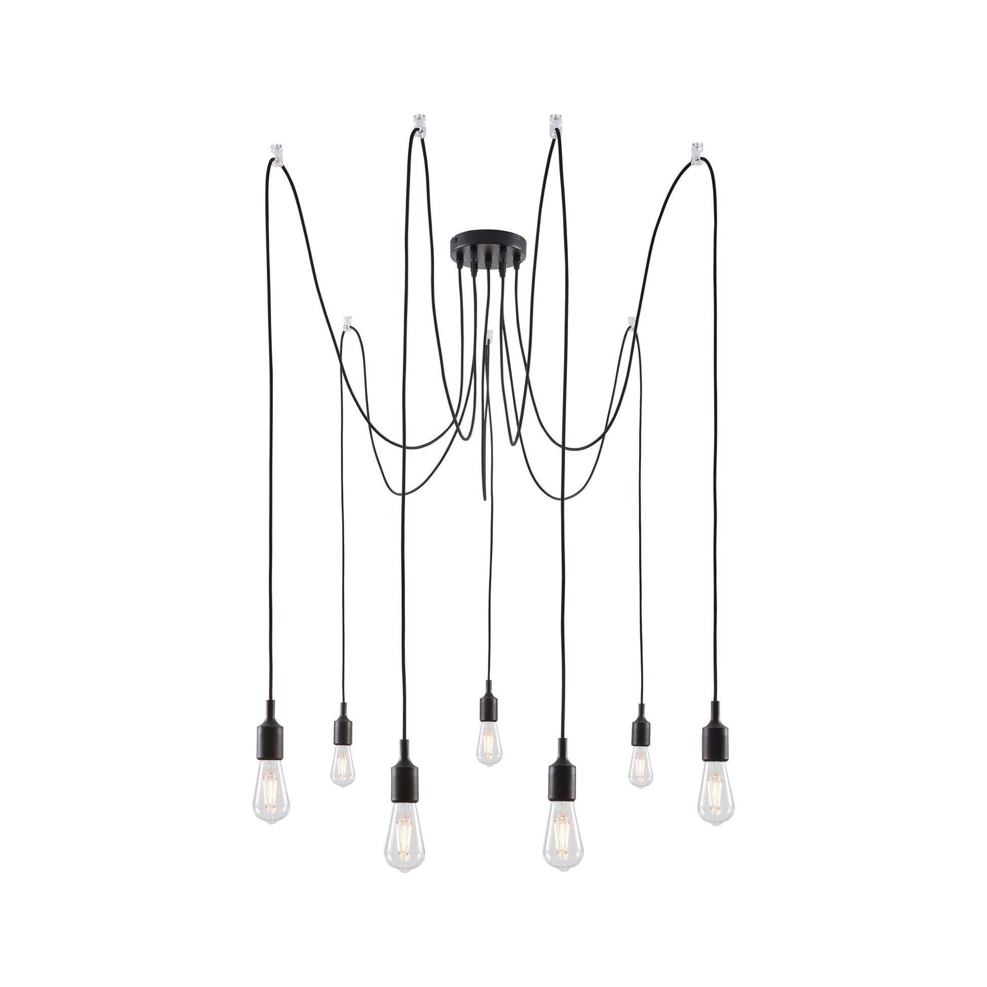 Paulmann Pendel Neordic Ketil – Ø 15 × 20 cm, 140 W, dimmbar, schwarz, 7× E27