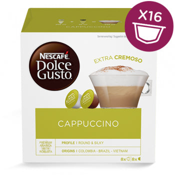 Nescafé Dolce Gusto Kaffeekapseln Cappuccino – für Dolce Gusto – 16 Kapseln