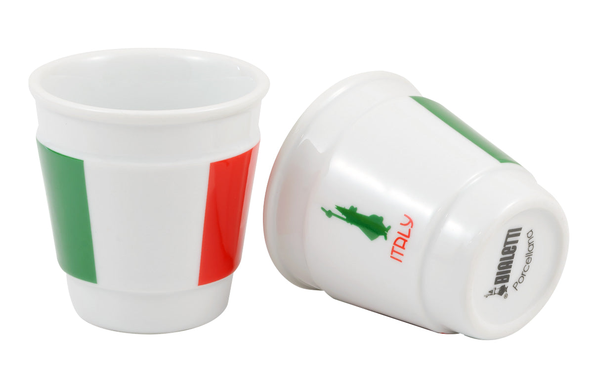 Bialetti Espressotasse Italia – 60 ml, Keramik, Weiss