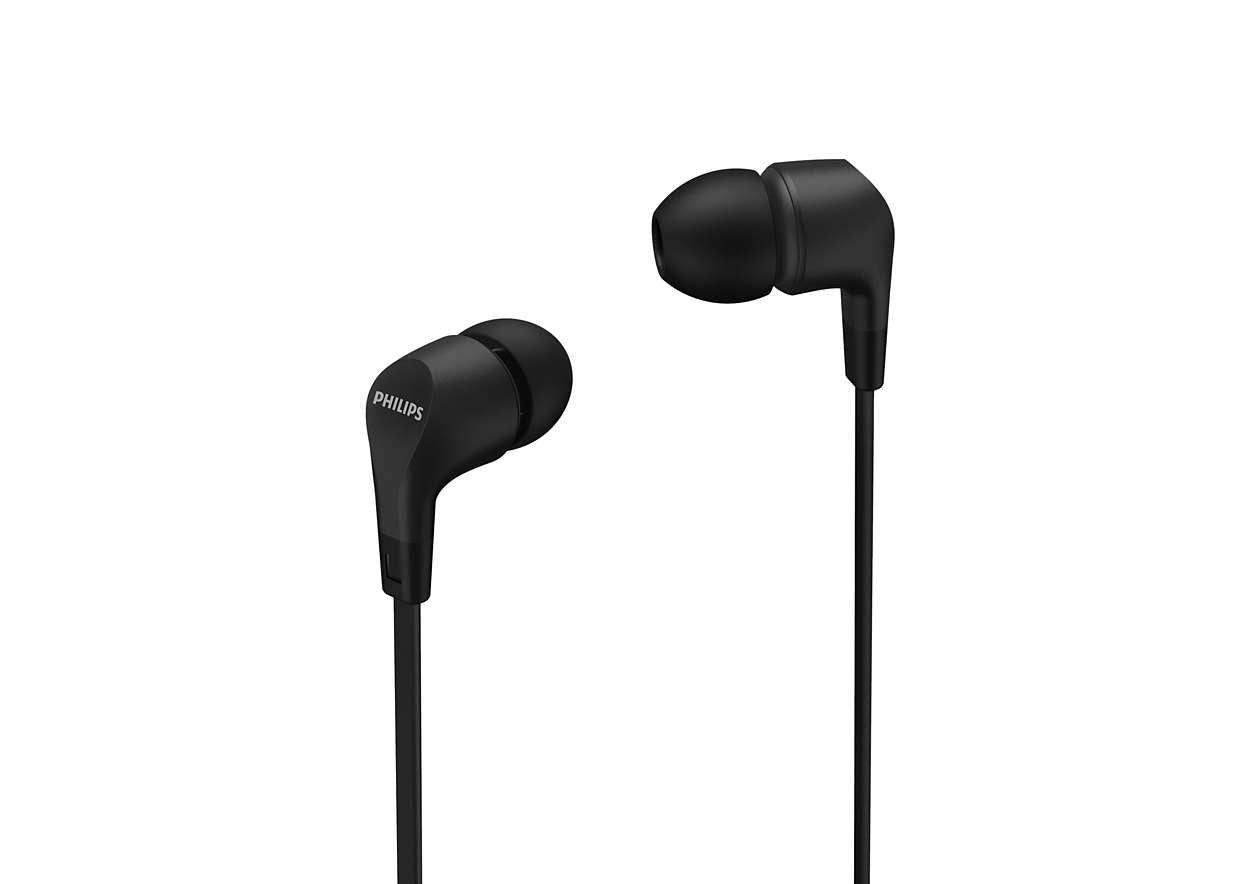 Philips TAE1105BK/00 In-Ear Kopfhörer – Stereo, Kabelgebunden, 3,5 mm Klinke, Schwarz