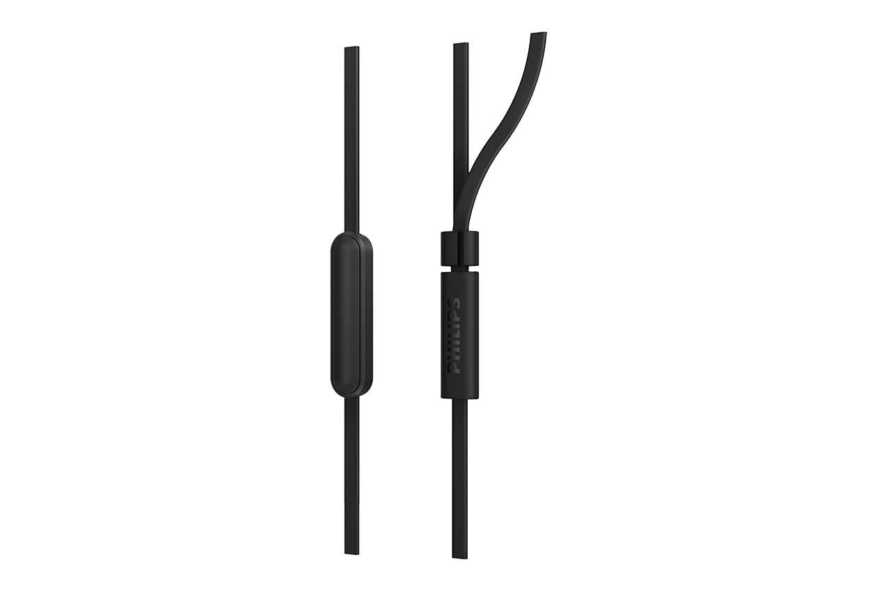 Philips TAE1105BK/00 In-Ear Kopfhörer – Stereo, Kabelgebunden, 3,5 mm Klinke, Schwarz