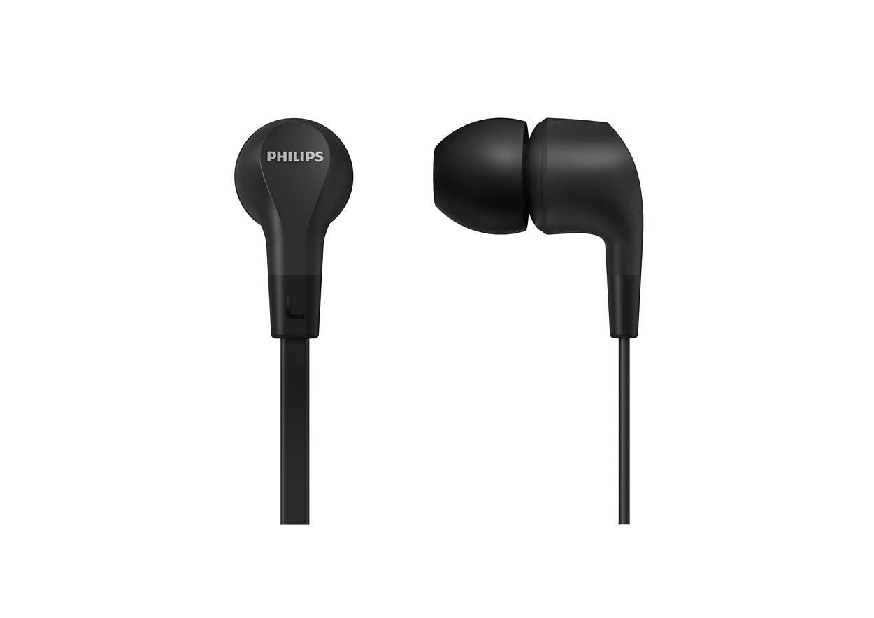 Philips TAE1105BK/00 In-Ear Kopfhörer – Stereo, Kabelgebunden, 3,5 mm Klinke, Schwarz