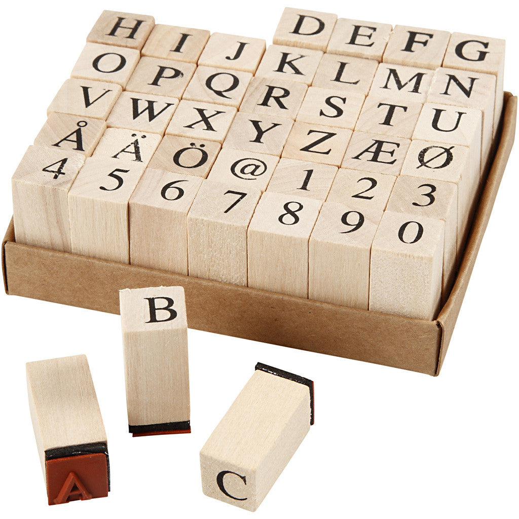 Creativ Company Stempel-Set – Buchstaben – 42 Stempel – Holz
