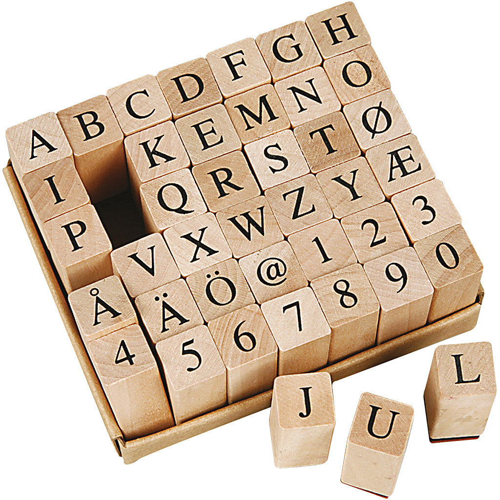 Creativ Company Stempel-Set – Buchstaben – 42 Stempel – Holz