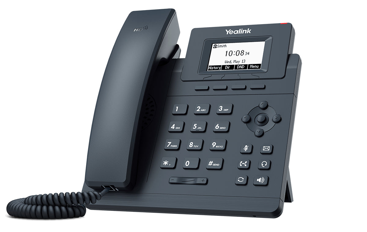Yealink SIP-T30P – IP-Telefon, 1 SIP-Konto, 2,3", PoE, Schwarz