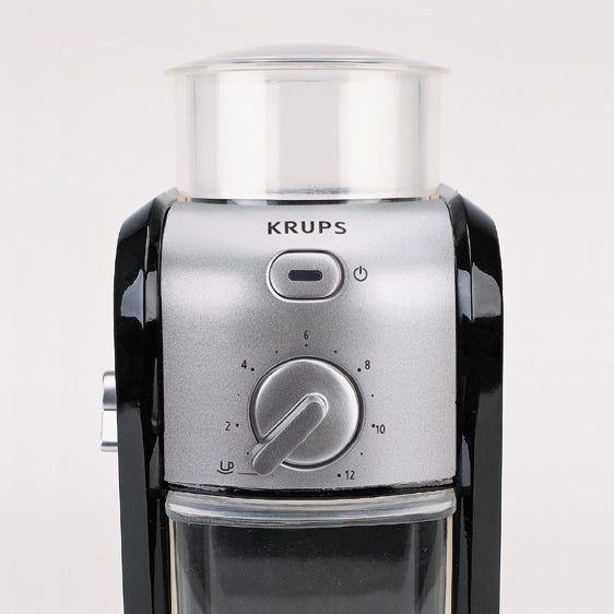 Krups Kaffeemühle Expert – 200 g, Keramikmahlwerk, 100 W – Schwarz/Silber