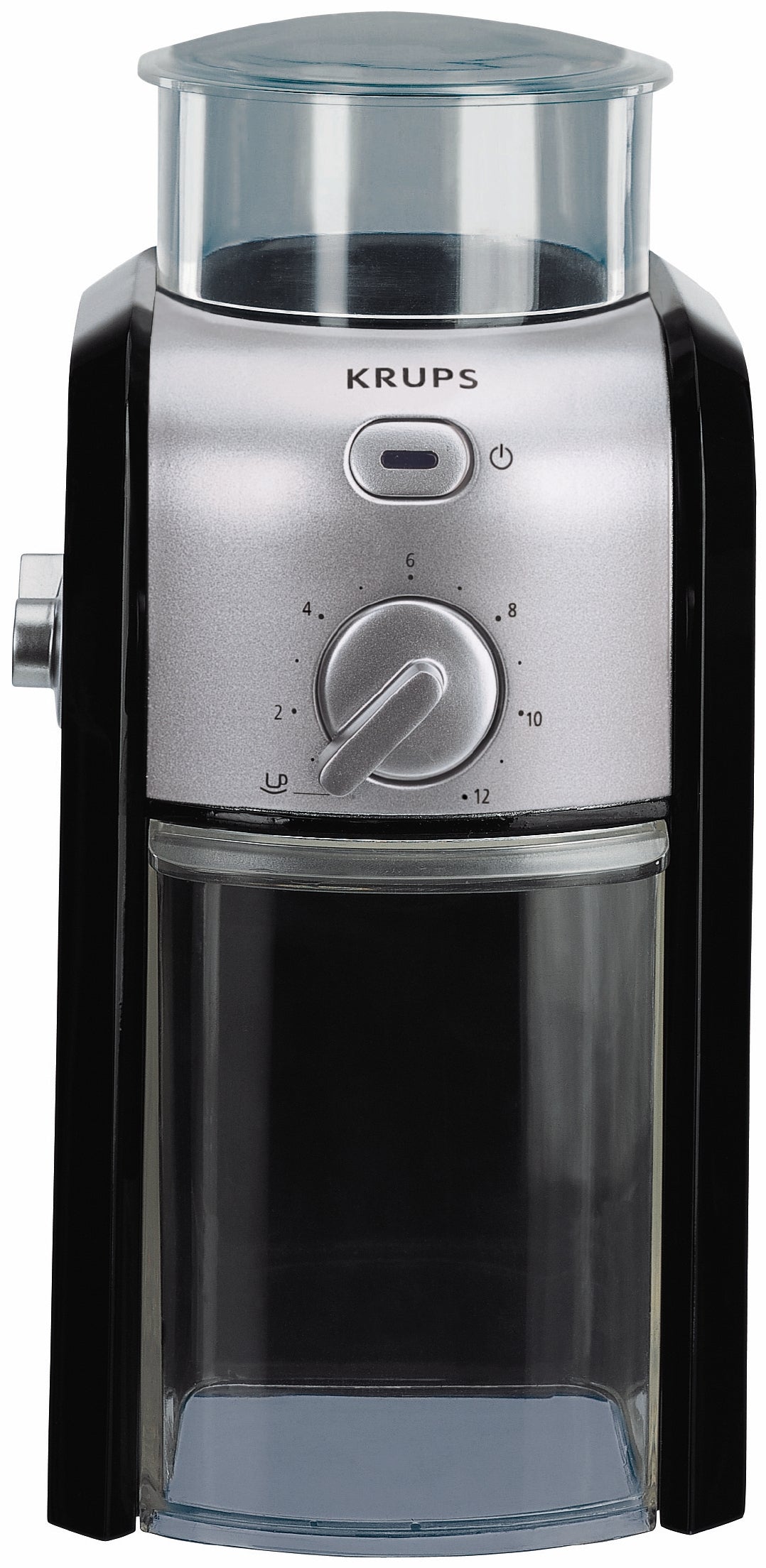 Krups Kaffeemühle Expert – 200 g, Keramikmahlwerk, 100 W – Schwarz/Silber